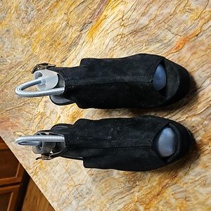 CATHY JEAN Black Platform Heels Shoes-8
